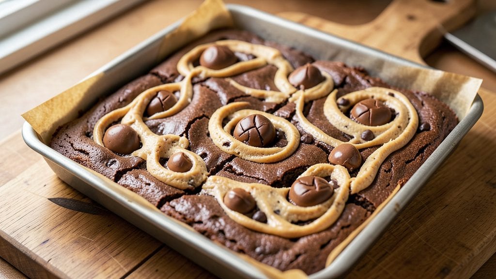 Cookie Dough Reese's Peanut Butter Cup Brownies Recipe: Fudgy Layers With Melty Peanut Butter Pockets
