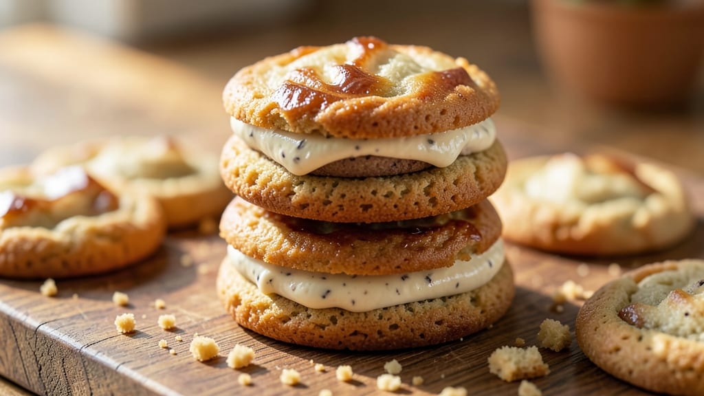 Filled Cookies Recipe: Gooey Chocolate Hearts With Crispy Almond Crowns