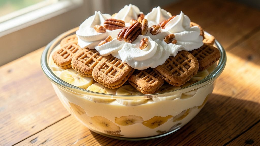 Paula Deen's Banana Pudding Recipe With Chessmen Cookies: Vanilla Bean Swirls and Crunchy Chessmen Magic